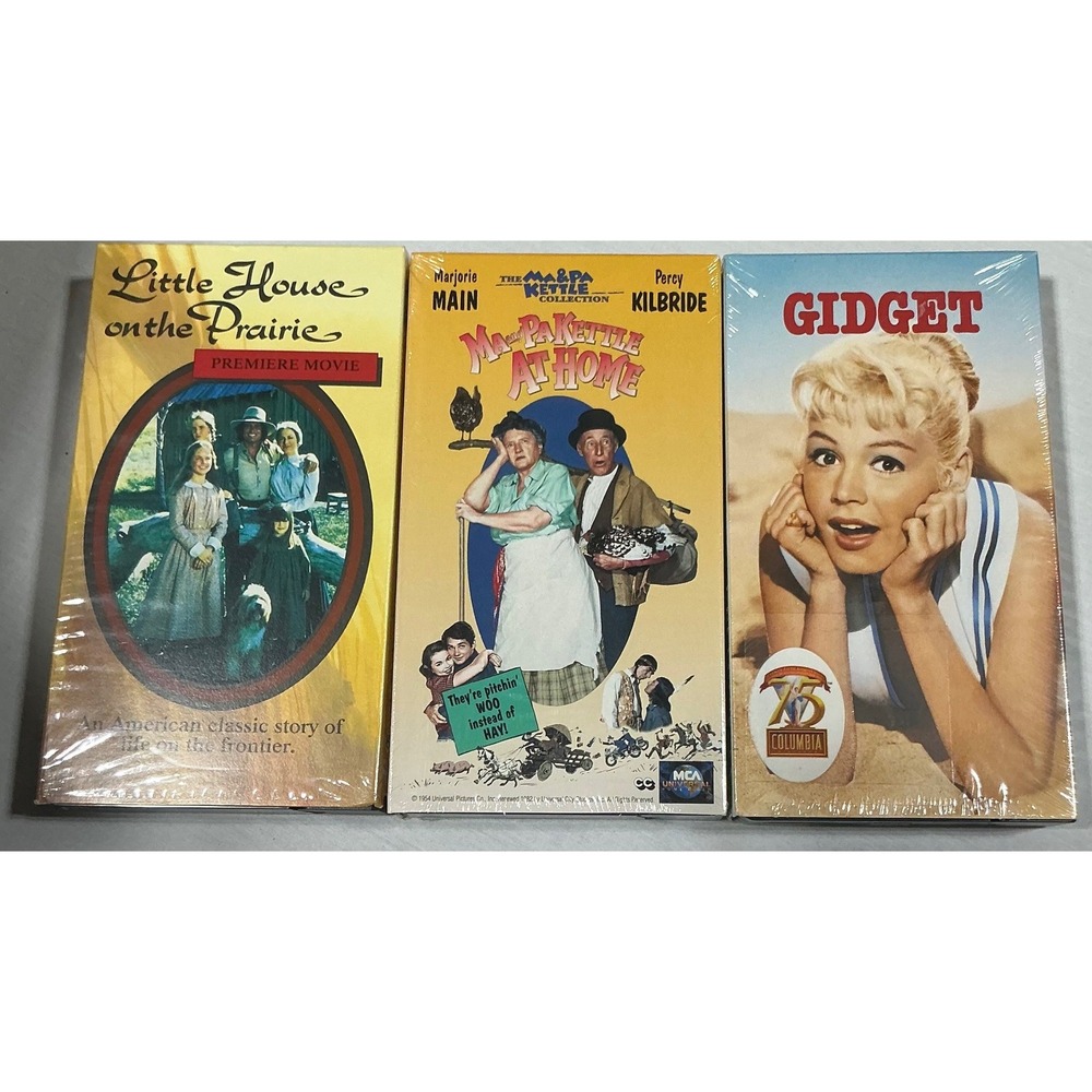 Vintage VHS Movie Lot of 3 Gidget Little House Prairie Ma & Pa Kettle
